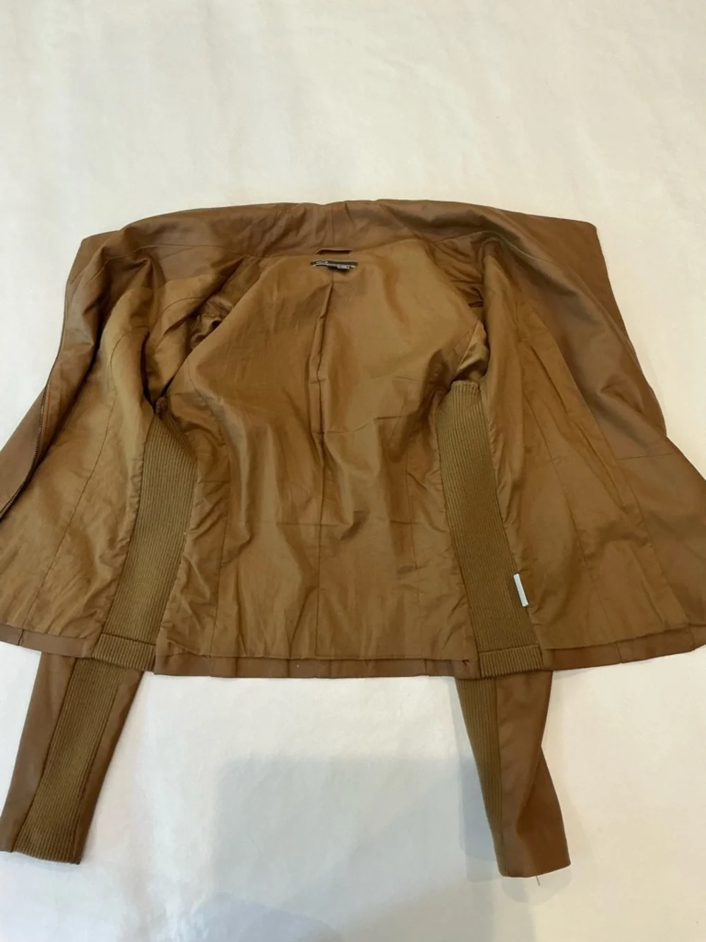 Vince Soft Leather Asymmetrical Moto Zip Women's Jacket Brown XSmall